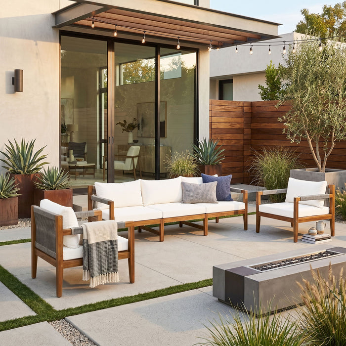 3 Piece Outdoor Sectional Sofa Set
