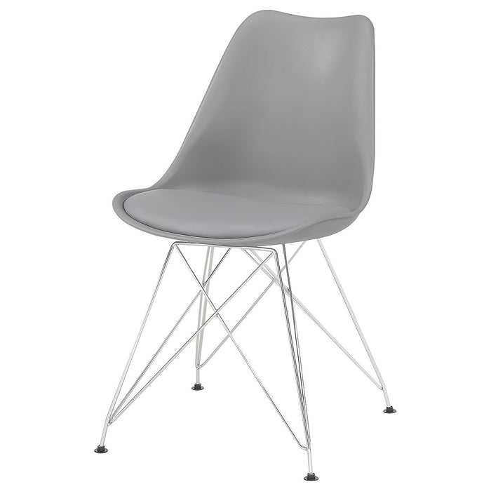 Padded Side Chair And Soft Upholstered Seat (Set of 2) - Gray