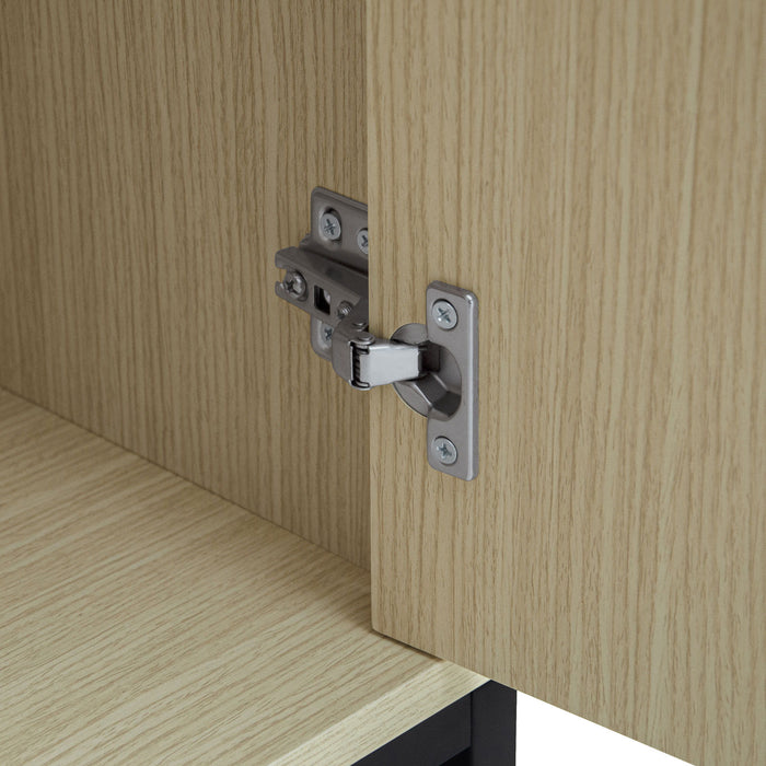 Carved 4 Door Sideboard With Storage, Adjustable Shelf