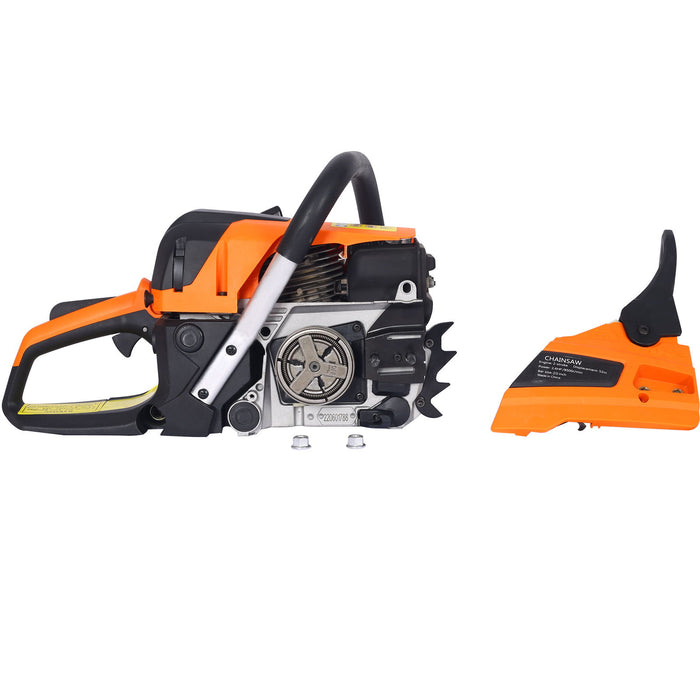 Professional Gasoline Chainsaw 20" 52Cc For Tree And Wood Cutting - Orange