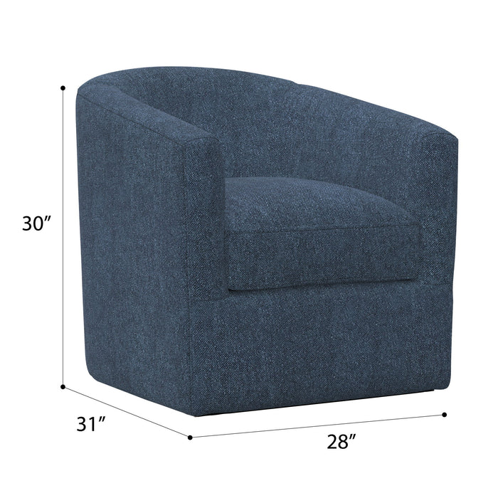 Oliver - Swivel Accent Chair - Textured Navy