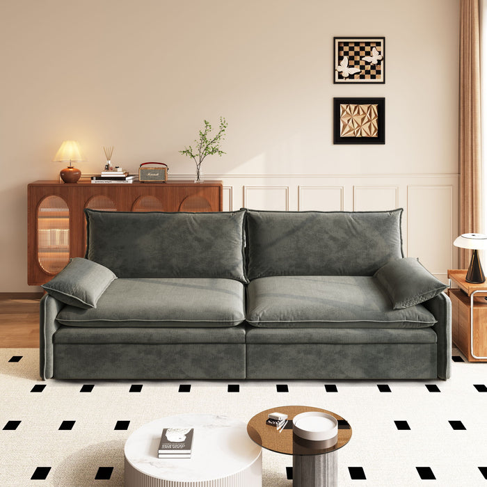 4 Seat Convertible Sleeper Sofa Bed, Modern With Storage