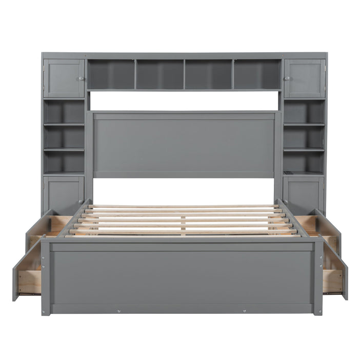 Bed With All In One Cabinet, Shelf And Sockets