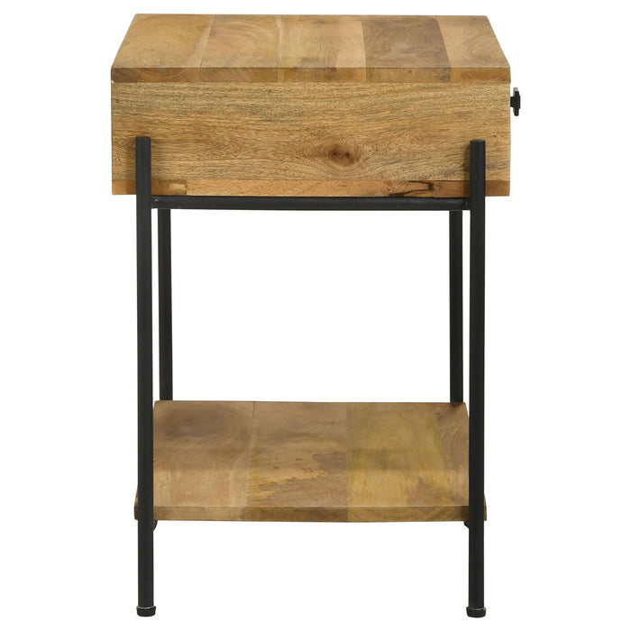 1 Drawer Accent Table With Bottom Shelf - Brown