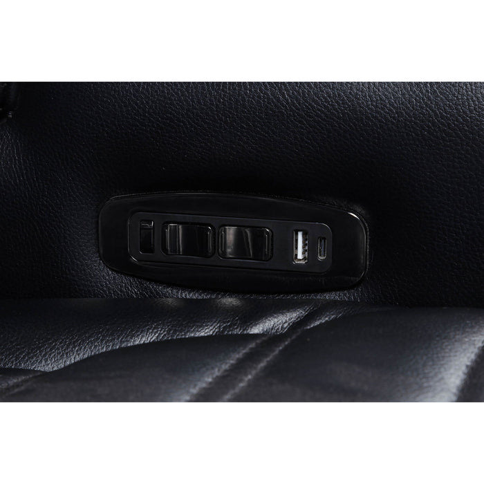 Isadora - Power Reclining Loveseat With Dual USB Charging And Built In Bluetooth Speaker - Black