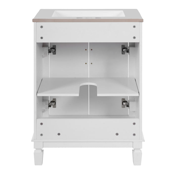 Bathroom Vanity With Top Sink, Cabinet With 2 Soft Closing Doors