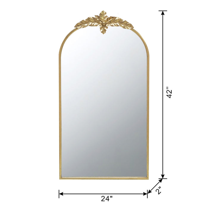 Arched Wall Mirror With Metal Frame, Wall Mirror For Living Room