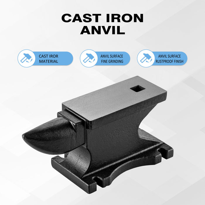 100 Lbs Single Horn Anvilб Counterop And Stable Base - Black