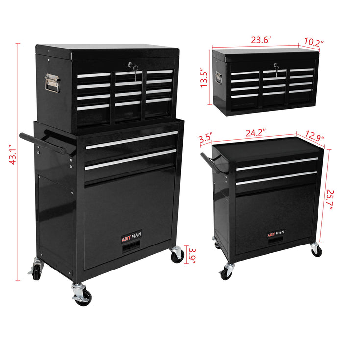High Capacity Rolling Tool Chest With Wheels And Drawers, Storage Cabinet