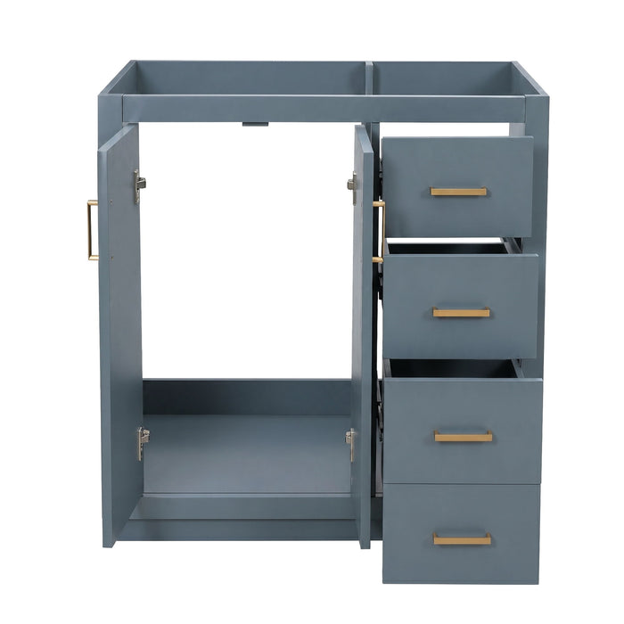 Retro Style Bathroom Vanity, 3 Drawers & Soft Closing Doors
