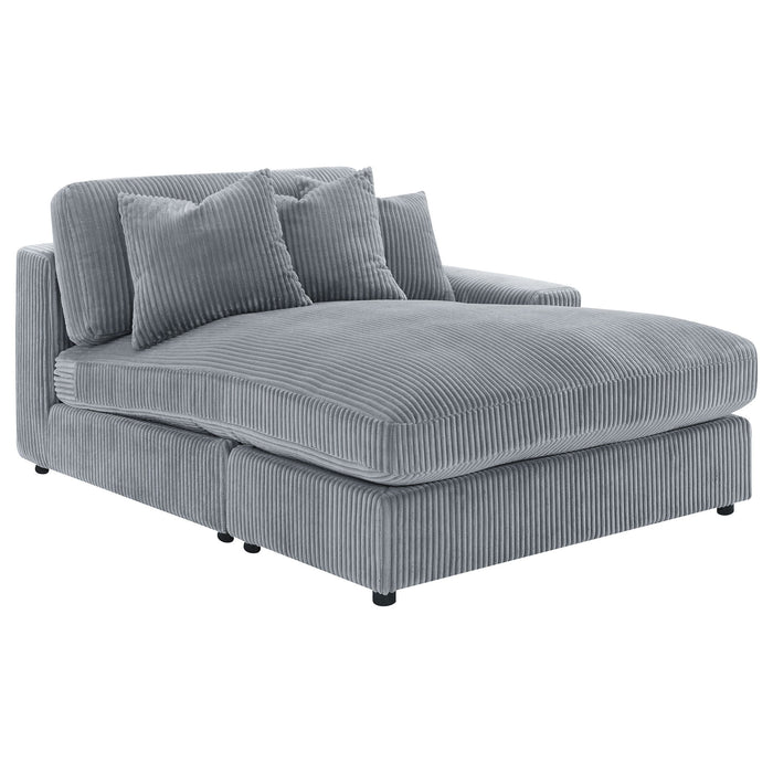 Marcus - Fog Track Arms Reversible Sectional With Pillows - Fog