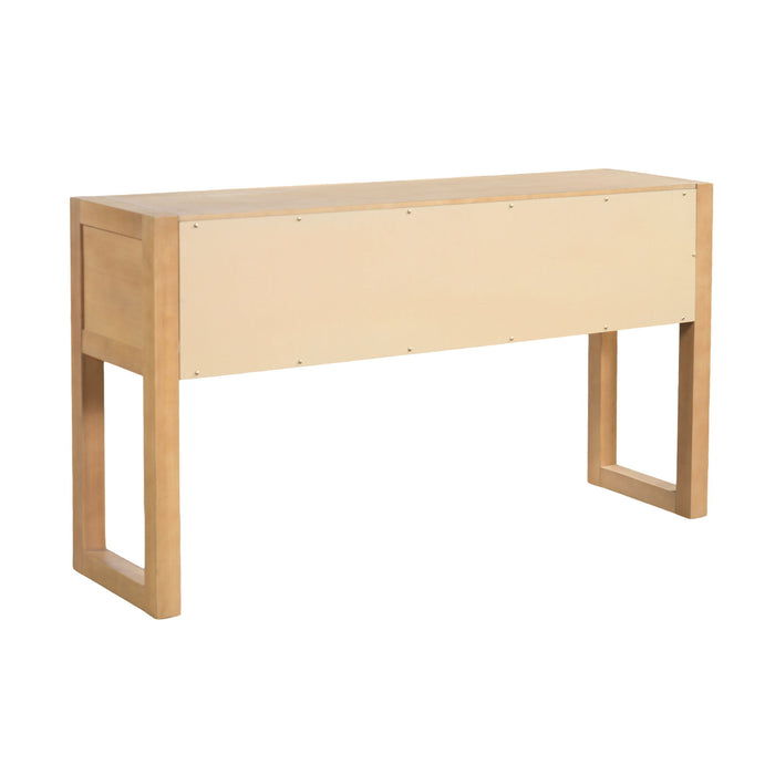 Geometric Carved Console Table With 3 Soft Close Drawers