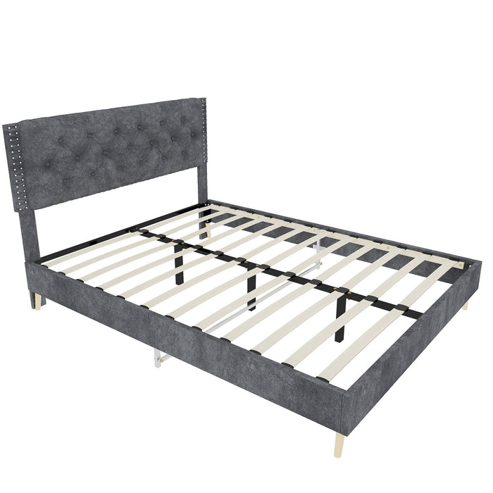 Upholstered Bed With Tufted Headboard