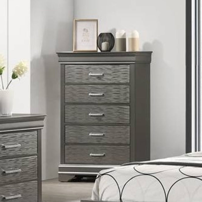 1 Piece Chest With Unique Drawers - Gray