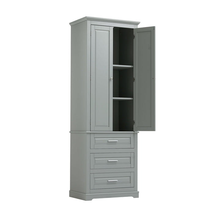 Tall Storage Cabinet With 3 Drawers For Bathroom