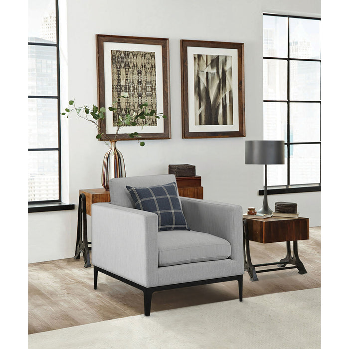 Saba - Upholstered Chair With Reversible Cushions - Gray