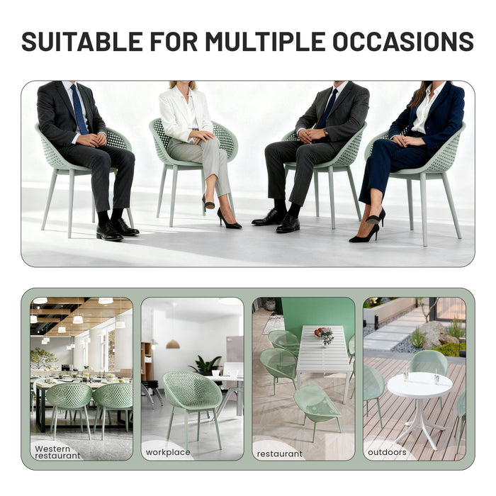 2 Piece Durable Single Chair With Mesh Hollow Out Design