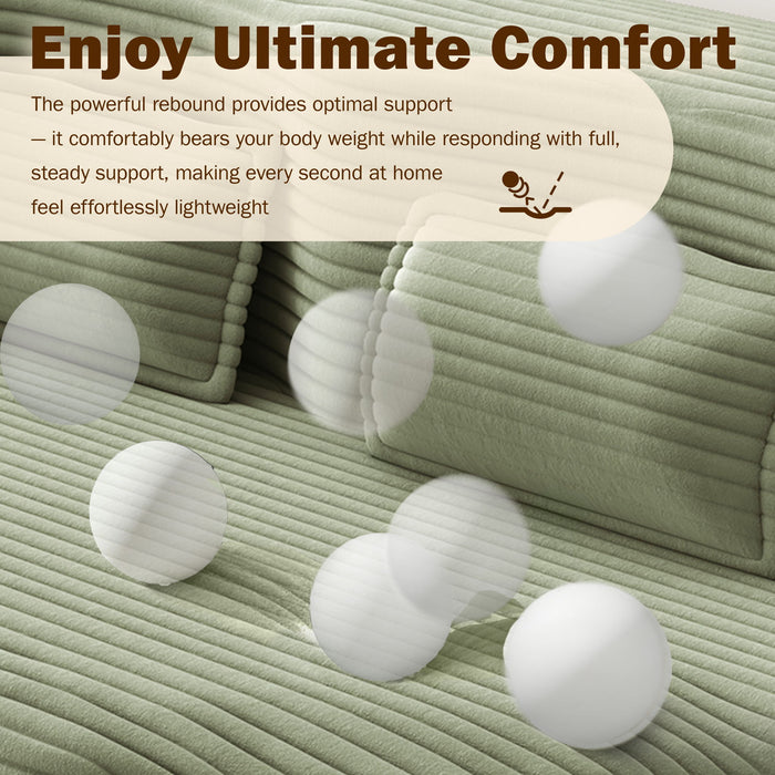 Modern Floor Sofa With 2 Pillows, Convertible Twin Size Folding Mattress For Living Room