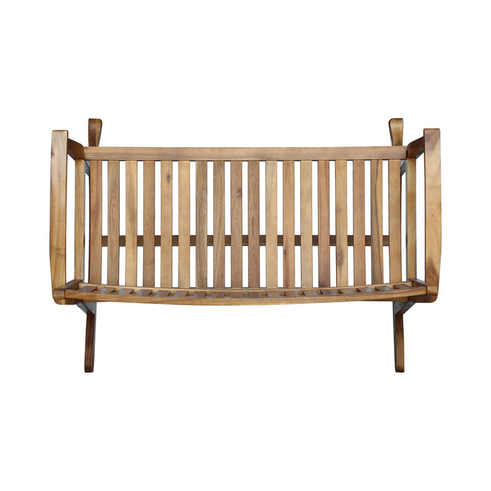 Outdoor Rocking Loveseat With Acacia Wood Frame - Natural
