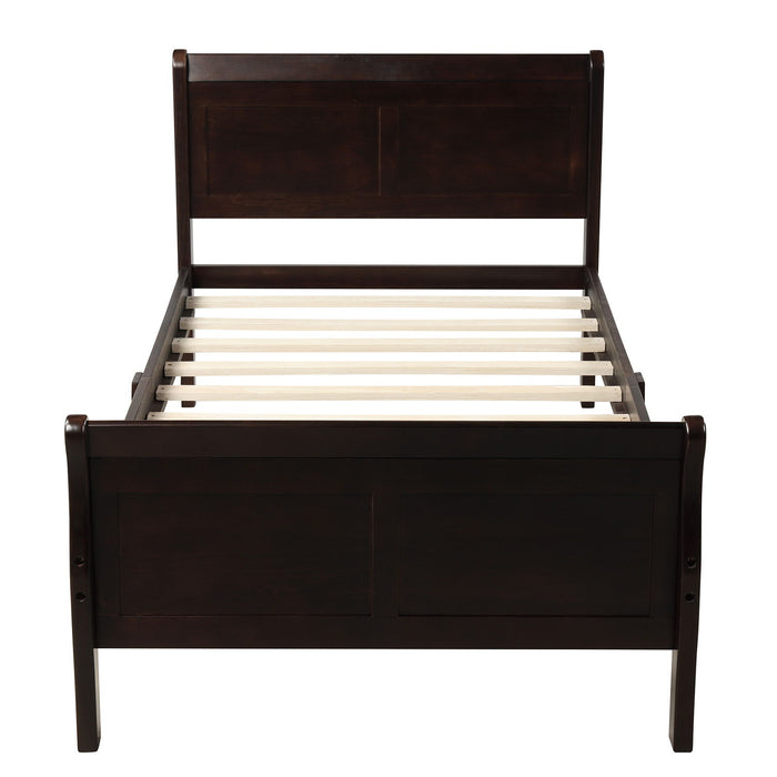 Platform Bed Frame Mattress Foundation Sleigh Bed With Headboard / Footboard / Wood Slat Suppor