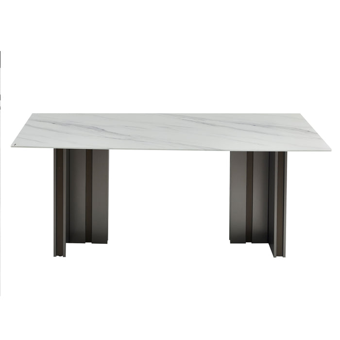 Rectangular Dining Table - Gray / White