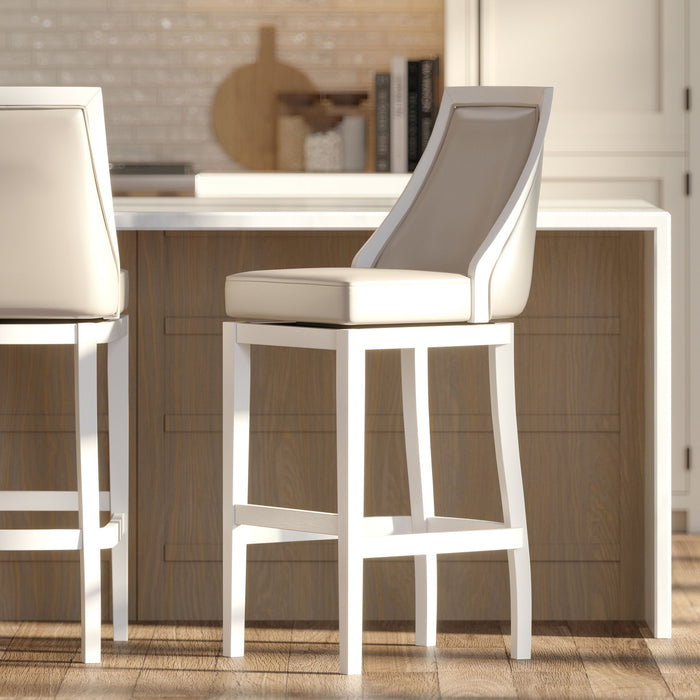 Modern Swivel Stool With Tall Back