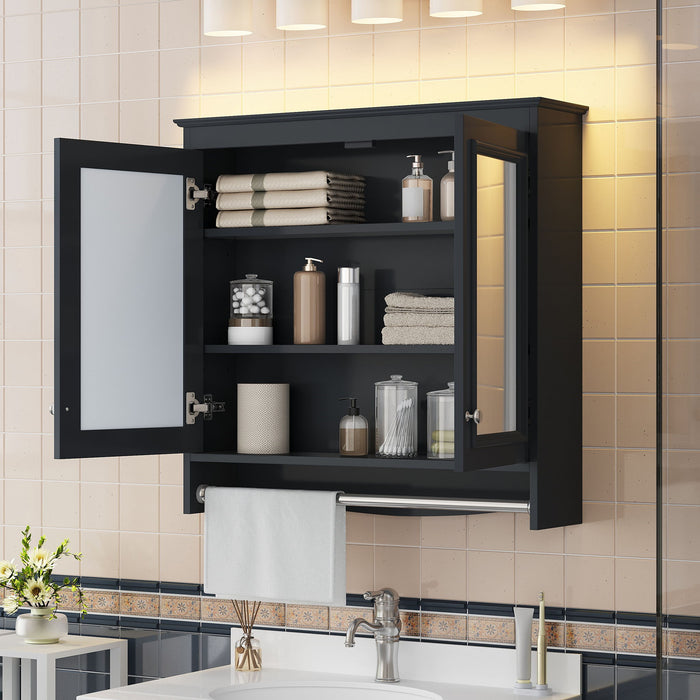 Modern Wall-Mounted Mirror Cabinet With Adjustable Shelves, Soft-Close Doors, High-Definition Mirror