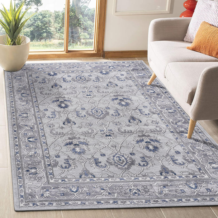 Marfi - 6' X 9' Oriental Area Rug - Gray / Blue