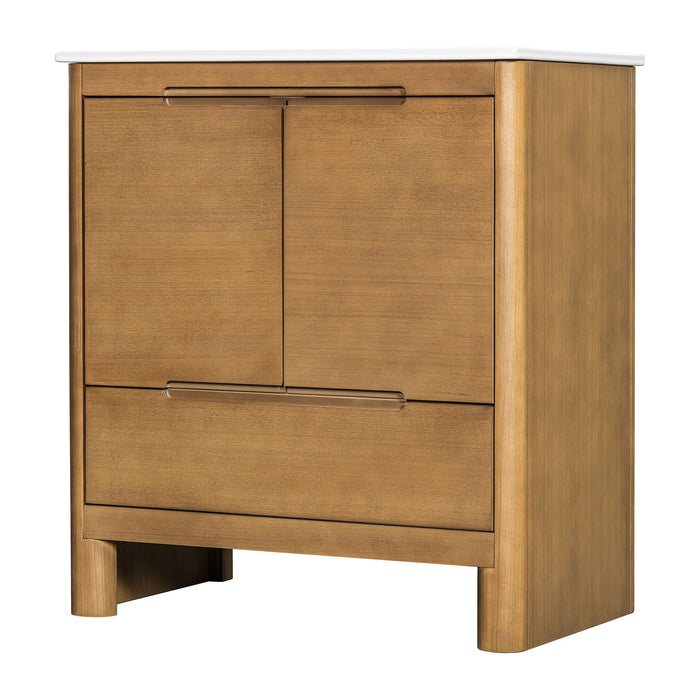 Softened Modern Bathroom Vanity With Sink