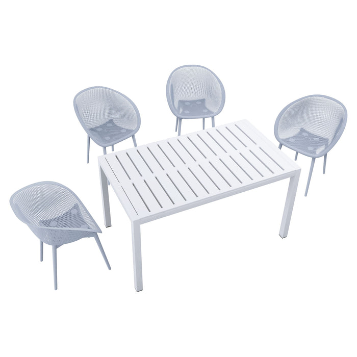 4 Pack Lounge Chair Set With Long Table