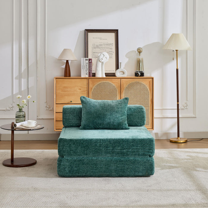 Convertible Floor Sofa Bed With Fixed Shape Frame For Living Room