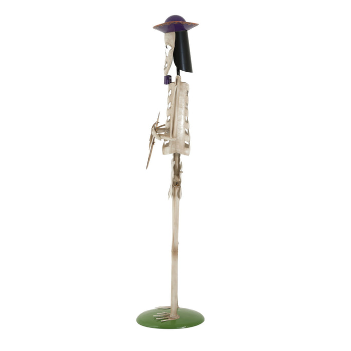 Halloween Skeleton Guitar Yard Decoration For Outdoor Porch - Ivory White