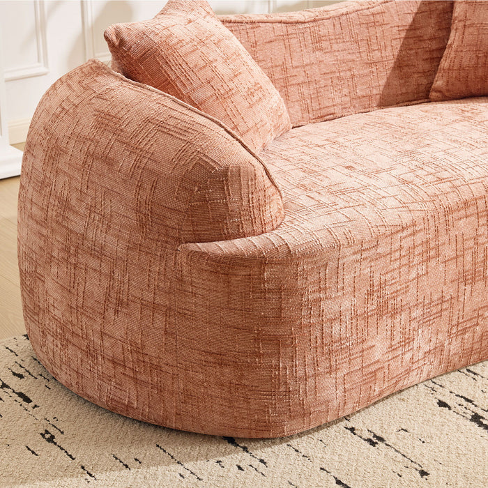 Curved 2 Person Compress Sofa With Armrests, Includes Pillows