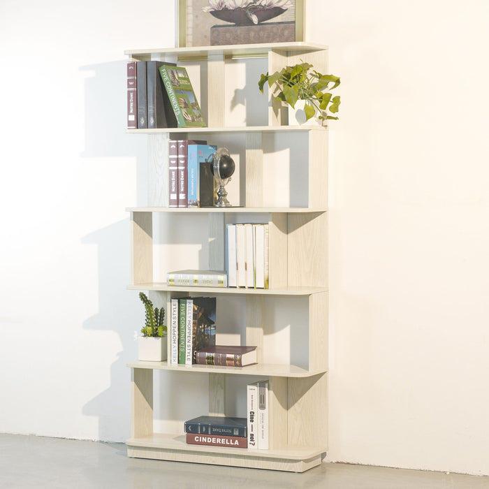 Modern 5 Tier Open Storage Bookcase