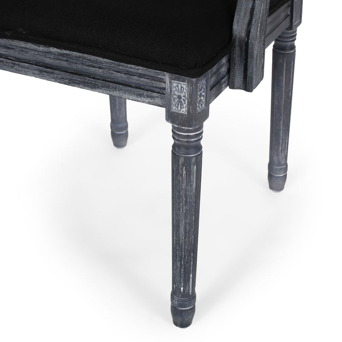 Elegant French Country Style Dining Chair With Cane Backrest