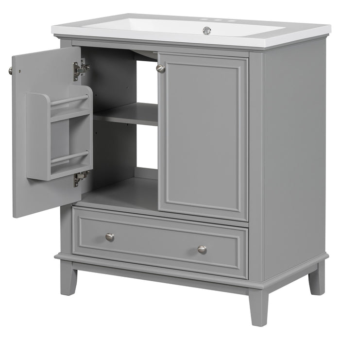 Modern Bathroom Vanity With Sink Combo, Multi Functional Cabinet With Doors And Drawer