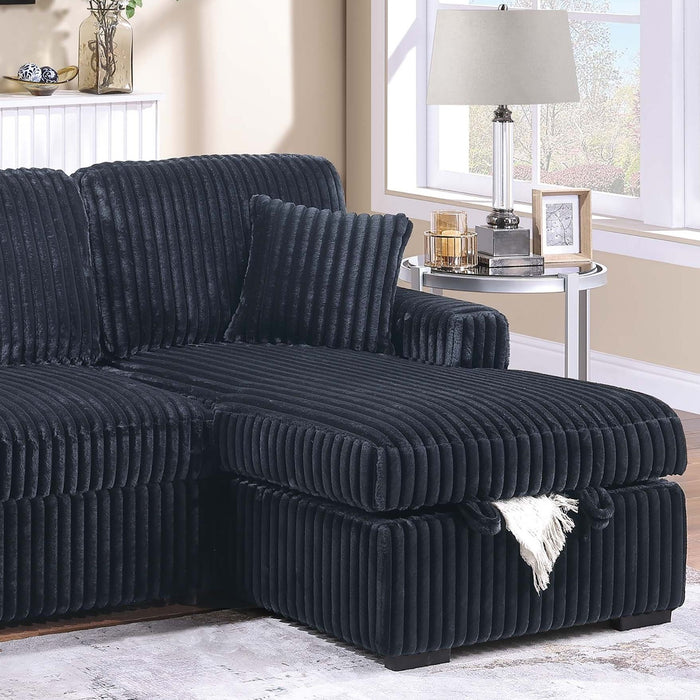 Convertible Sectional Upholstered Sleeper Sofa With Storage Chaise