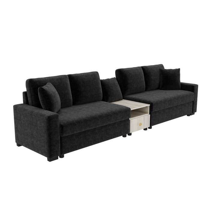 Modular Sofa Couch With Storage Armrest And Center Console