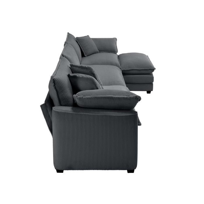Modular Oversized Cushion Sofa With Ottoman, Low Back, Deep Seating Sofa Set