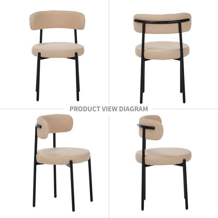 Medieval - Curved Back Kitchen Dining Chairs (Set of 4) - Beige