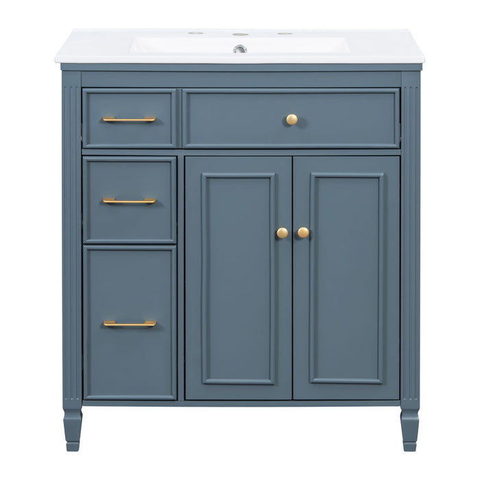 Freestanding Bathroom Vanity With Sink, Soft Close Door, Tip Out Drawer