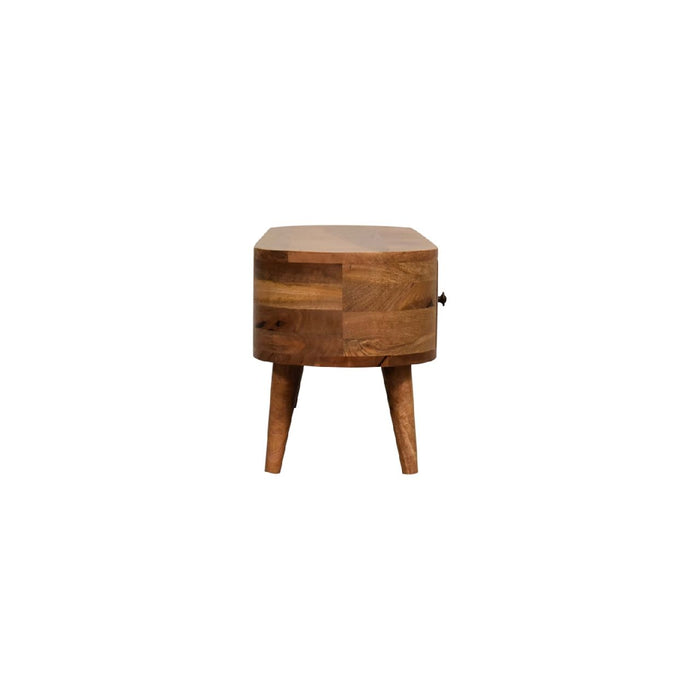 Mini Rounded Entertainment Unit - Oak