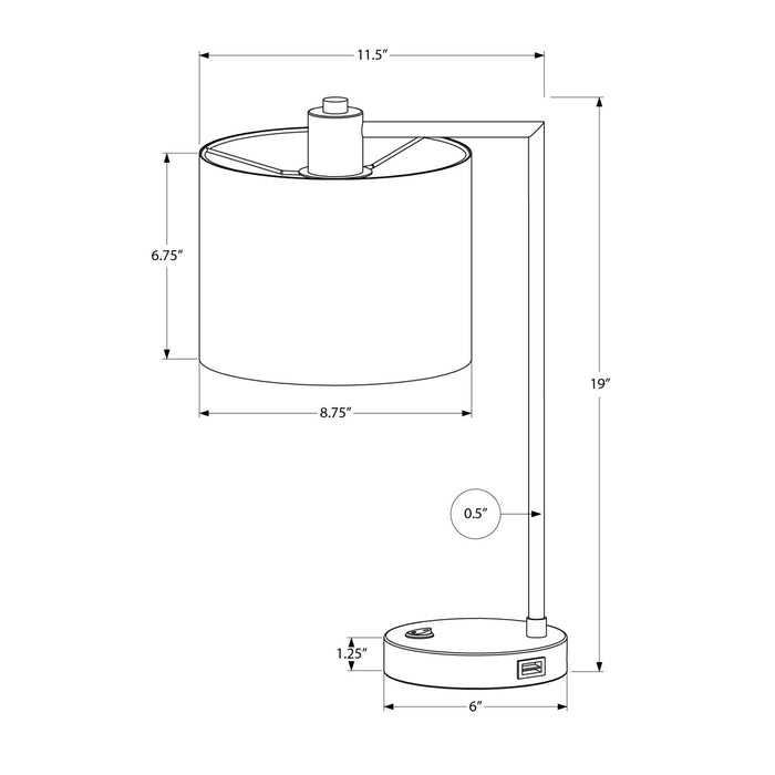 Lighting, Table Lamp, USB Port Included, Modern - Black / Cream