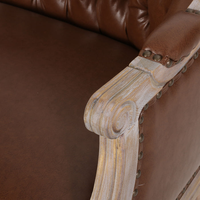 French Country Chesterfield Style Tufted Loveseat