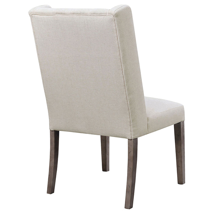 Lily - Upholstered Dining Side Chair (Set of 2) - Beige / Brown