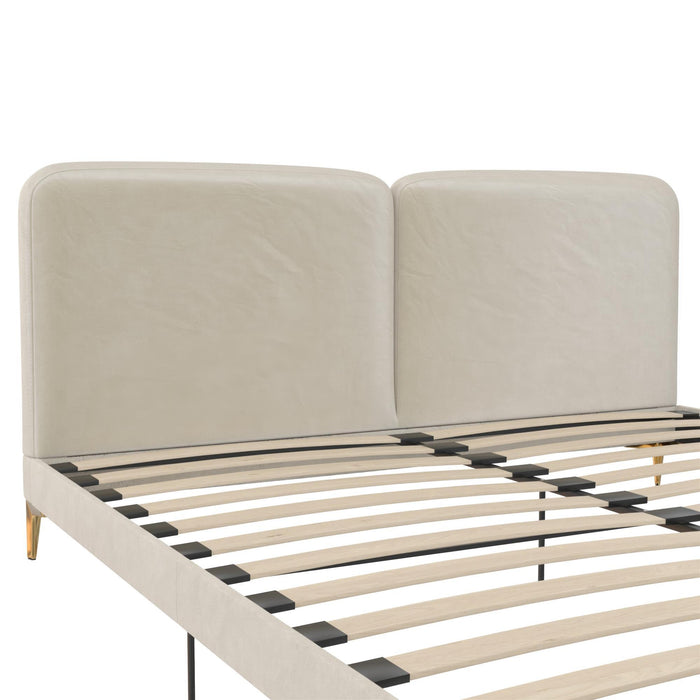 Coco - King Size Upholstered Bed - Ivory