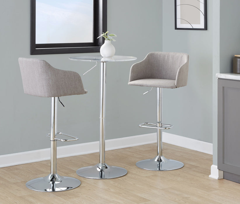 Daniella - Contemporary Adjustable Barstool With Swivel - Light Gray