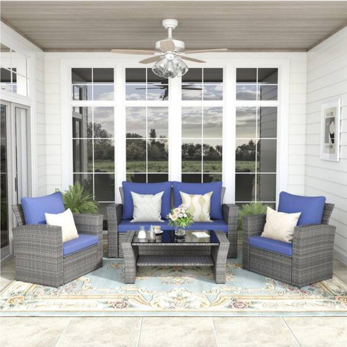 Modern Patio Set With Table And Cushions