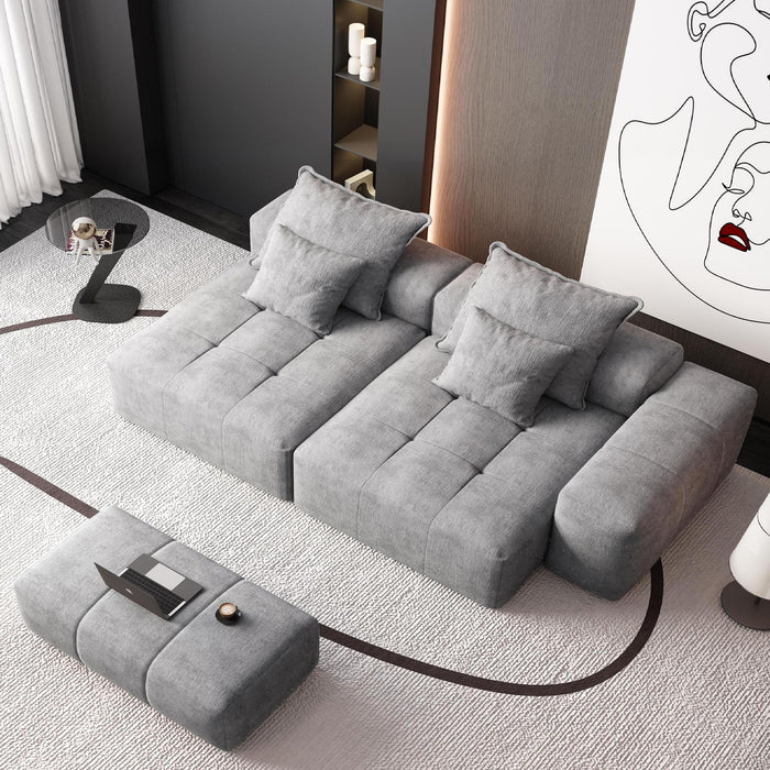 Modern Oversized, Modular Sectional Sofa With Pillows