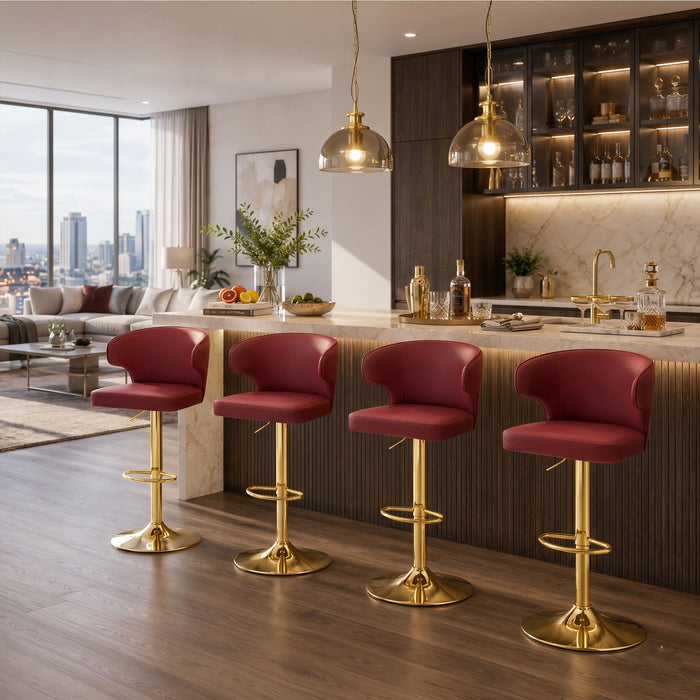 Adjustable Swivel Bar Chair With High Back Support